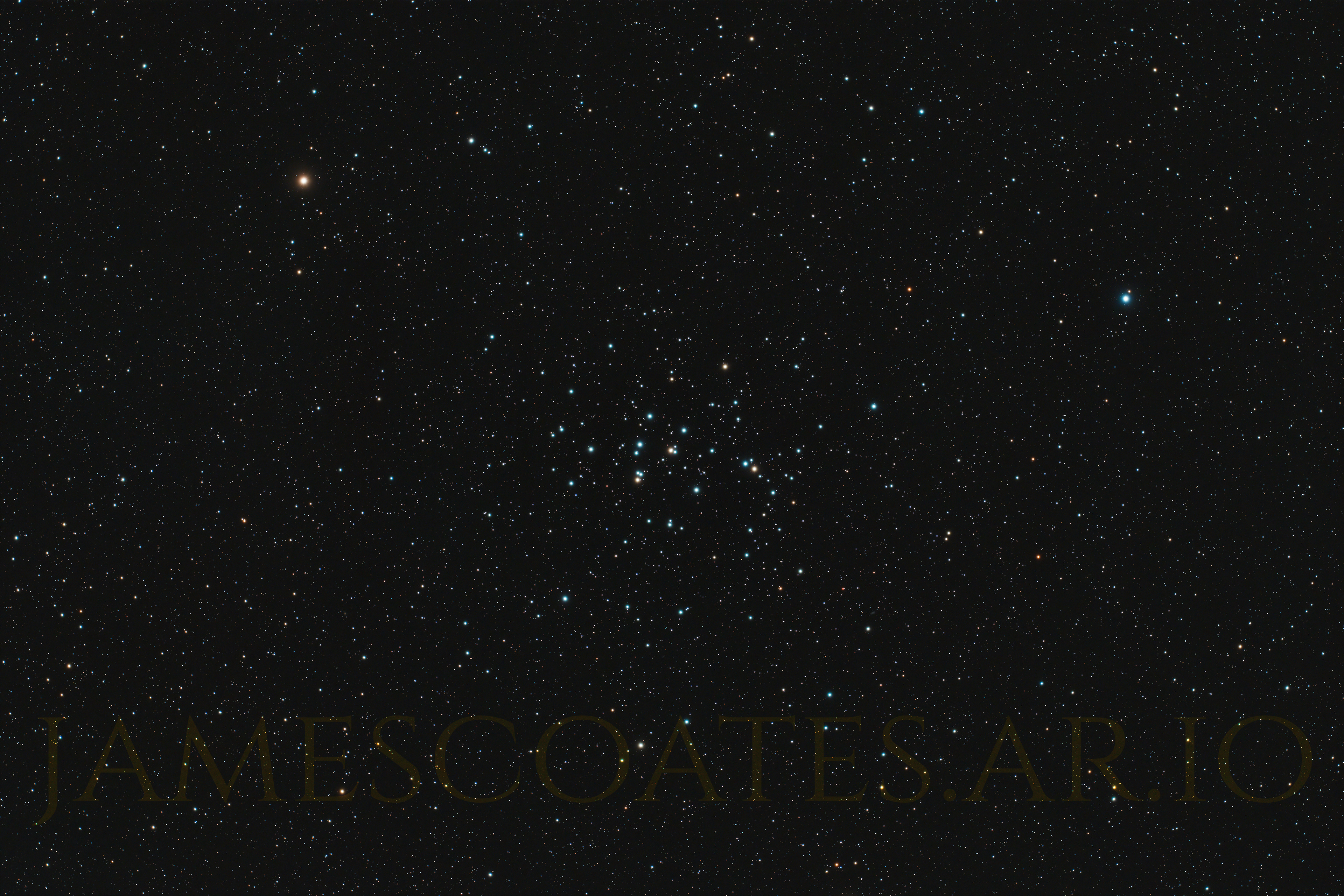 The Beehive Cluster in Cancer, an open cluster of several hundred stars